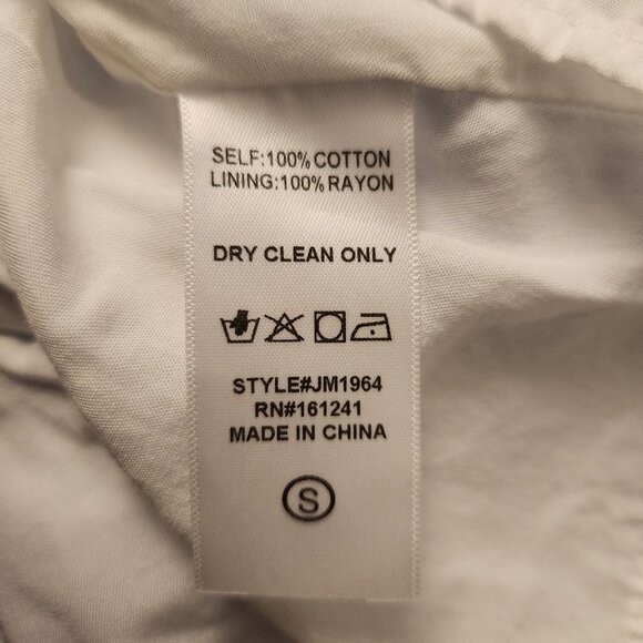 J Marie Blue Gingham Cotton Floral Embroidered Dress Size S - Picture 7 of 10